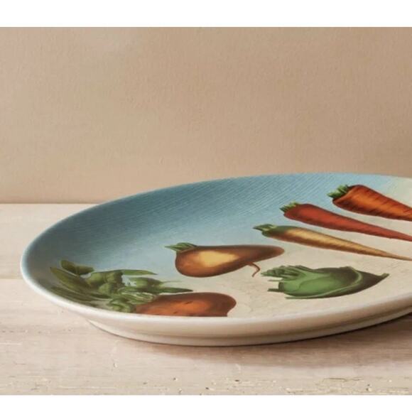 Target John Derian Oval Stoneware Platter Thanksgiving Root Vegetables 9”x12” - Picture 2 of 3